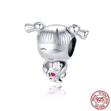 DIY Little Girl Little Boy Charm Beads for Bracelet Bangle Jewelry