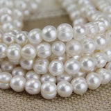 7-8mm Potato Round Freshwater Pearl Loose Beads, 15inches Strand