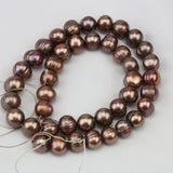 9-10mm Brown Freshwater Pearl Loose Beads, 15inches Strand