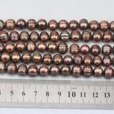 9-10mm Brown Freshwater Pearl Loose Beads, 15inches Strand
