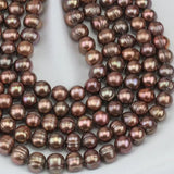 9-10mm Brown Freshwater Pearl Loose Beads, 15inches Strand