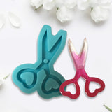 Love Heart Mini Scissors Resin Mold Keychain Pendant Silicone Mould