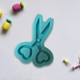 Love Heart Mini Scissors Resin Mold Keychain Pendant Silicone Mould