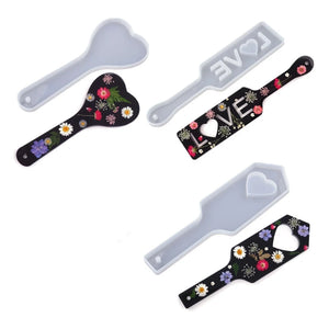 Love Heart Paddles Resin Casting Mold Slap Paddles Silicone Pad Resin Mold