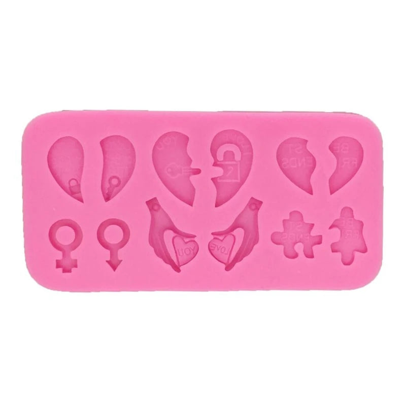 Heart Shape Resin Keychain Silicone Mold