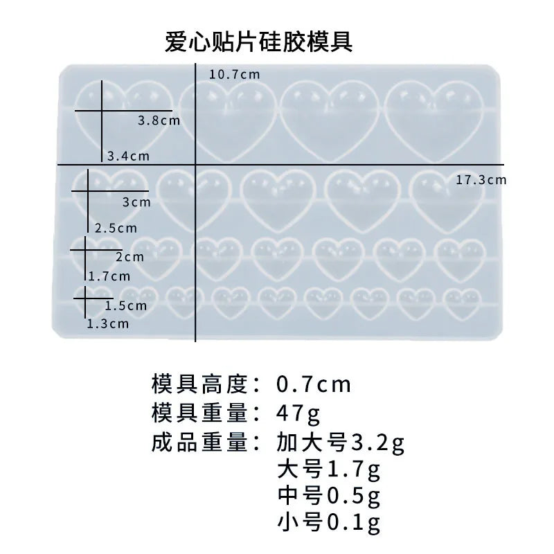 DIY Love Patch Epoxy Resin Mold Jewelry Tools Silicone Mold