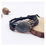 Handrope Women's Multi-layer Cord Bracelet Natural Stone Bracelet