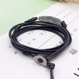Handrope Women's Multi-layer Cord Bracelet Natural Stone Bracelet