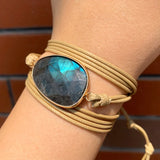 Handrope Women's Multi-layer Cord Bracelet Natural Stone Bracelet