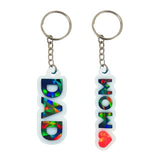 DIY MOM DAD Keychain Silicone Epoxy Mirror Mold Crafting Mould