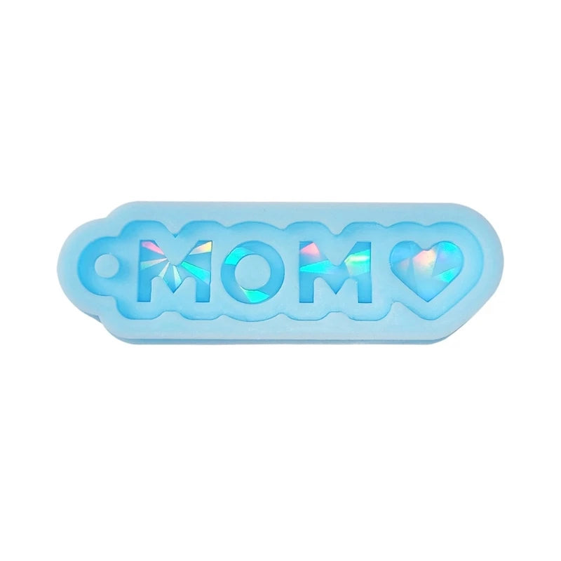 DIY MOM DAD Keychain Silicone Epoxy Mirror Mold Crafting Mould