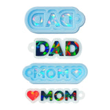 DIY MOM DAD Keychain Silicone Epoxy Mirror Mold Crafting Mould
