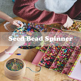 DIY Bead Spinner Holder Wooden Bowl for Bracelets Crafting