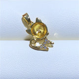 DIY Cat Style Pendant Base for Pearls Corals Jade Beads