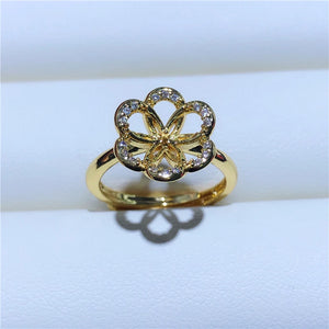 Adjustable Flower Ring Base for DIY Jewelry Making