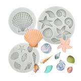 Marine Animals Pendant Epoxy Resin Mold Sea Shell Starfish Silicone Fondant