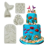 Marine Animals Pendant Epoxy Resin Mold Sea Shell Starfish Silicone Fondant