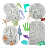 Marine Animals Pendant Epoxy Resin Mold Sea Shell Starfish Silicone Fondant