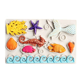 Marine Animals Pendant Epoxy Resin Mold Sea Shell Starfish Silicone Fondant