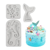 Marine Animals Pendant Epoxy Resin Mold Sea Shell Starfish Silicone Fondant