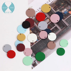 Matte Earrings Spray Paint Circular Pendant Ring Accessories