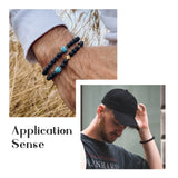 Men Gemstone Bracelet DIY Kit Natural & Synthetic Stones Elastic Thread