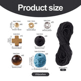 Men Gemstone Bracelet DIY Kit Natural & Synthetic Stones Elastic Thread