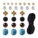Men Gemstone Bracelet DIY Kit Natural & Synthetic Stones Elastic Thread