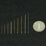 Metal Flat Head Pins 15-70mm Bronze Silver Copper Gunmetal Tone Jewelry Supplies