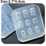 DIY Mini Bear Earring Nail Mold Epoxy Resin Mold Jewelry Tool