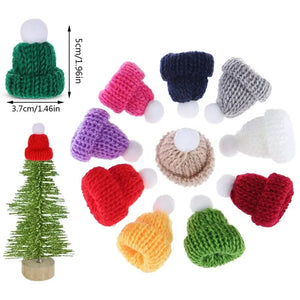 Mini Christmas Knit Hat Ornament DIY Craft Decor Accessories