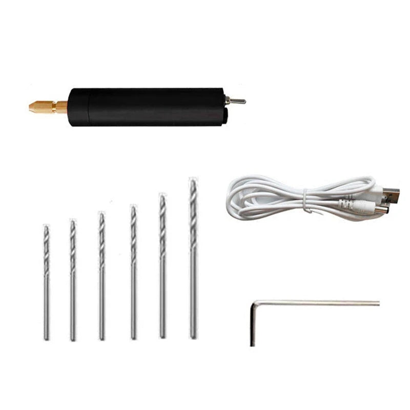 Mini Electric Drill for Crafts Resin Jewelry Wood USB Drill Engraving Pen