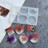 Silicone Mold for DIY Fish Bone Kitten Pendant Key Ring