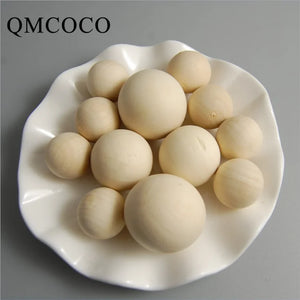 DIY Multi-size Natural Solid Wooden Beads Round Balls Crafts Accessory