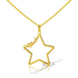 Personalized Hollow Star 925 Sterling Silver Name Necklace