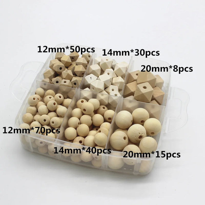 Natural Wood Spacer Beads Set for Jewelry Making
