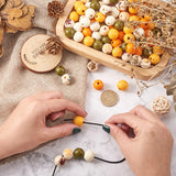 DIY Maple Leaf Plaid Wooden Beads for Jewelry Making