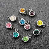 DIY Birth Stones Stainless Steel Charms for Necklace Bracelet