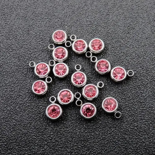 DIY Birth Stones Stainless Steel Charms for Necklace Bracelet
