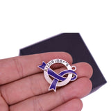 Alzheimer's Ribbon Charm Purple Raise Awareness Pendants