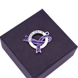 Alzheimer's Ribbon Charm Purple Raise Awareness Pendants