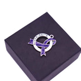 Alzheimer's Ribbon Charm Purple Raise Awareness Pendants