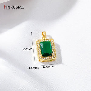 14K Plated CZ Pendant for Jewelry Making
