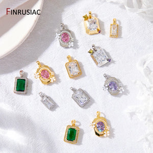 14K Plated CZ Pendant for Jewelry Making