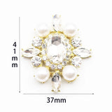 5pcs Metal Wedding Decor Oval Crystal Rhinestone Alloy Accessories