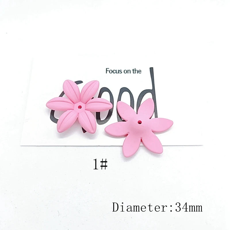 DIY Candy Daisy Six Leaf Flower Hair Accessories Material 6pcs