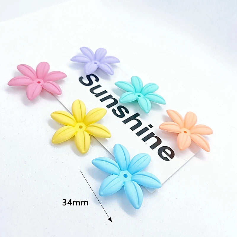 DIY Candy Daisy Six Leaf Flower Hair Accessories Material 6pcs