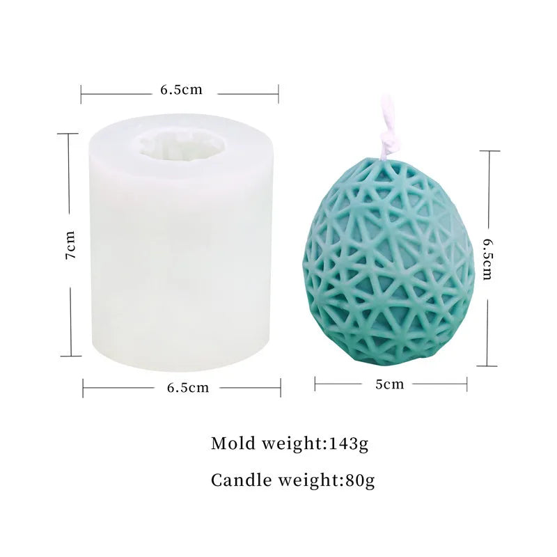 Easter Geometric Eggs Silicone Candle Mold DIY Decoration