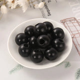 DIY 20mm Round Wooden Beads Crafts Colorful Big Hole for Kid's Jewelry