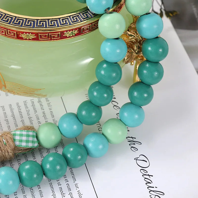 DIY Colorful Beads String Hemp Rope & Wooden Bead Garland